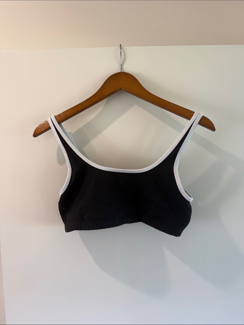 Aritzia Black Bralette with White Trim